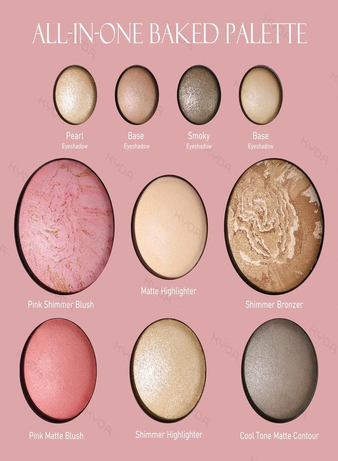 كيدا باليت مكياج KYDA Best Of The Baked، باليت كاملة الحجم تحتوي على 10 ألوان، تتضمن 2 برونزر، 2 أحمر خدود، 2 هايلايتر، و4 ظلال عيون، مكياج سهل الحمل، غني بالأصباغ، يدوم طويلاً. - Image 5